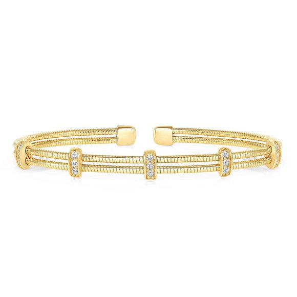 Sapphire Gleam Round Diamond 14K (or 18k upon request) Gold Bar Tennis Bracelet - Picture 1 of 7